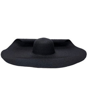 Black Wide Boho Brim Beach Hat